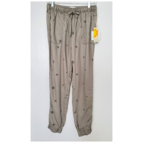 NWTC&C California Gray Star Ankle Zip Drawstring Waist Jogger Pants Size S - Picture 2 of 8